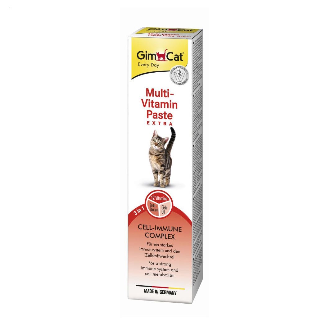 Мультивітамінна паста для котів GimCat Multi-Vitamin Paste Extra для покращення імунітету, 200 г